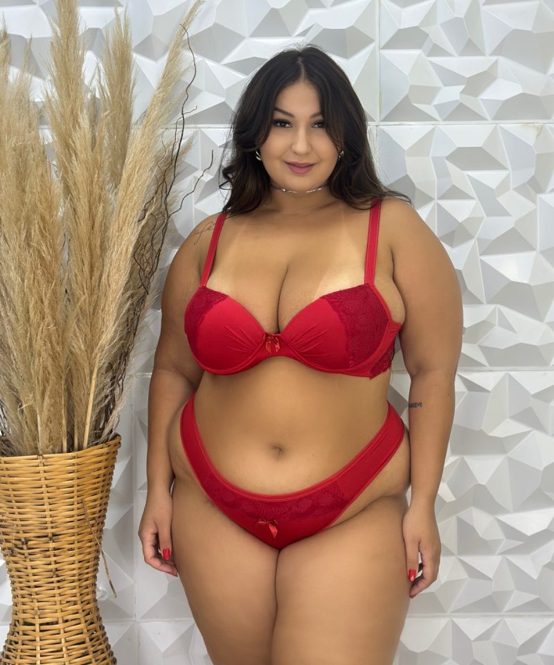 Conjunto Carla — Conjuntos de Lingerie, Conjuntos Plus Size — SKU 317368. Cor: Romance, Marinho, Rubro, Preto. Tamanho: GG, 48, 50, 52