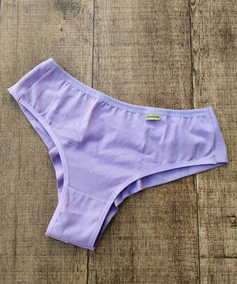 Calcinha Algodão Fio Duplo Estela — Calcinhas Femininas, Leve Tudo com Desconto — SKU 402719. Cor: Frozen, Lilás, Romance, Teos. Tamanho: M, G, GG