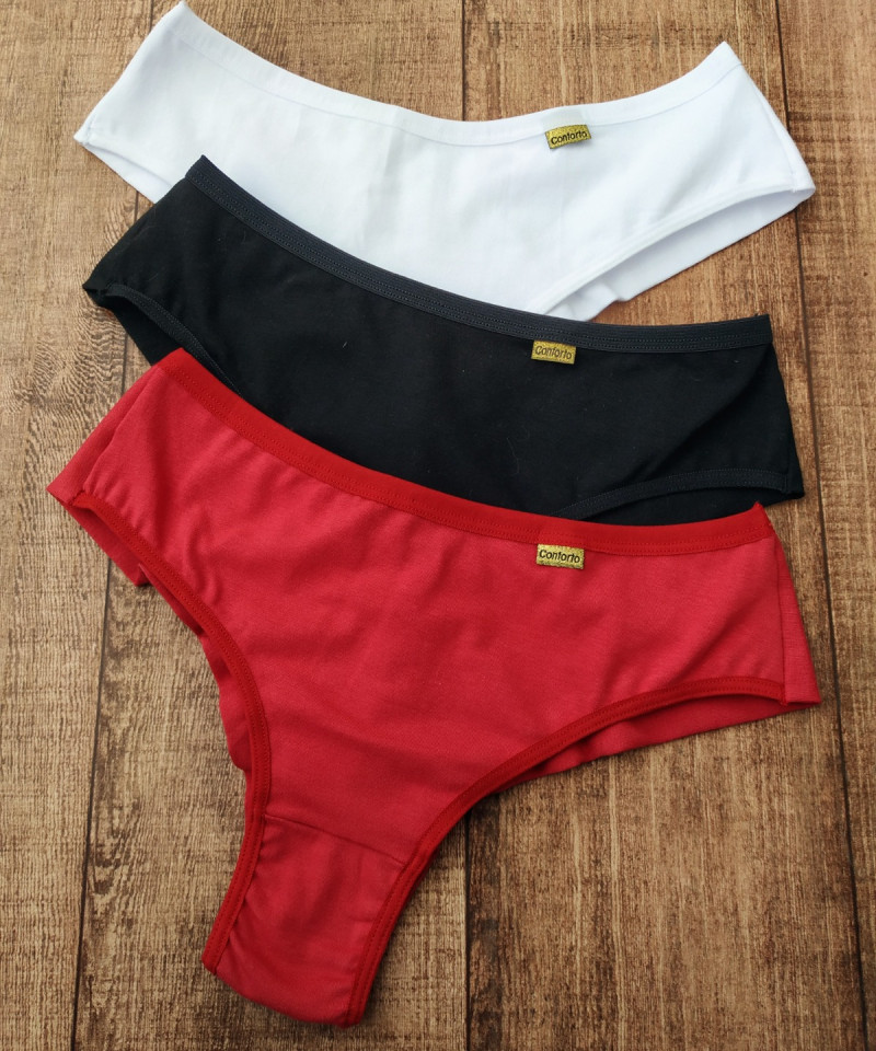 Calcinha Algodão Fio Duplo Estela — Calcinhas Femininas, Leve Tudo com Desconto — SKU 402719. Cor: Frozen, Lilás, Romance, Teos. Tamanho: M, G, GG
