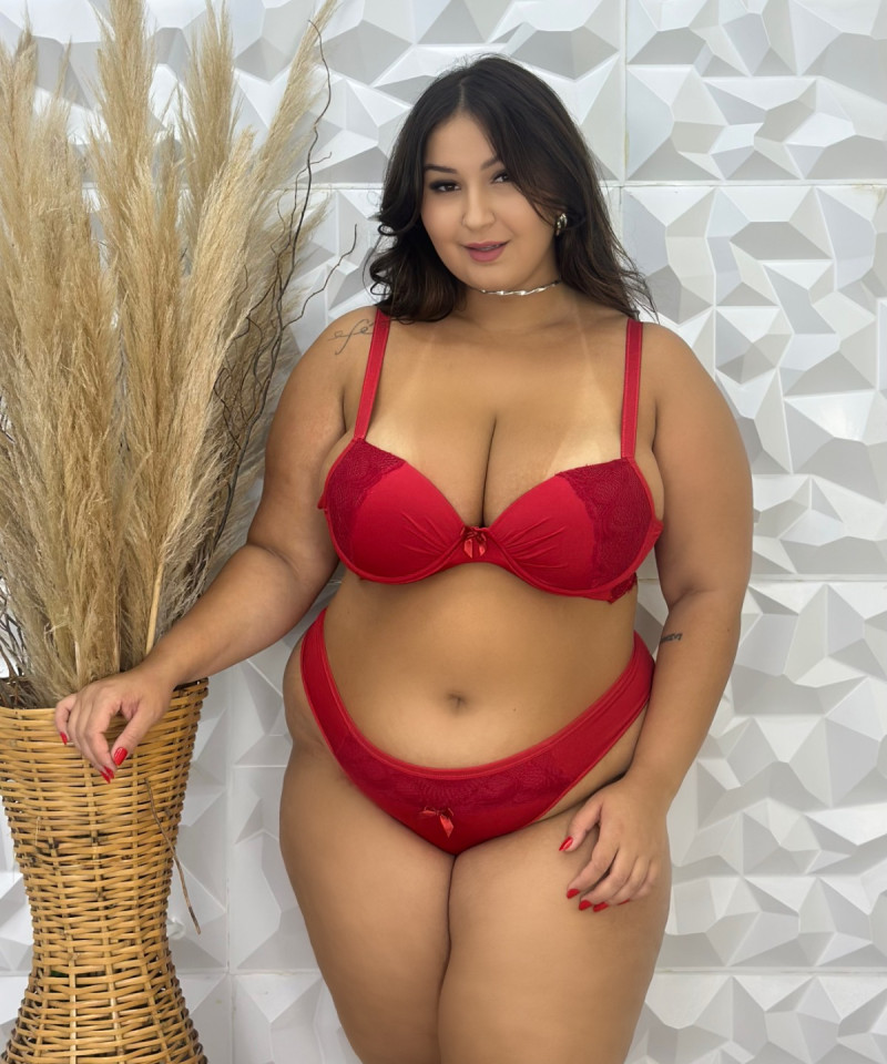 Conjunto Carla — Conjuntos de Lingerie, Conjuntos Plus Size — SKU 317368. Cor: Romance, Marinho, Rubro, Preto. Tamanho: GG, 48, 50, 52
