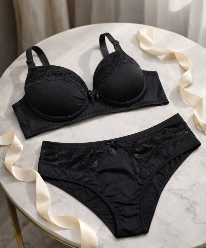 Conjunto Plus Size Romilda — Conjuntos de Lingerie, Conjuntos Plus Size — SKU 363365. Cor: Romance, Marinho, Rubro, Preto. Tamanho: GG, 48, 50, 52
