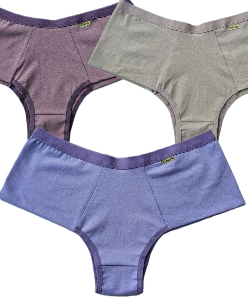Calcinha Valentina — Calcinhas Femininas, Leve Tudo com Desconto — SKU 704572. Cor: Lilás, Marinho, Satim, Preto. Tamanho: M, G, GG