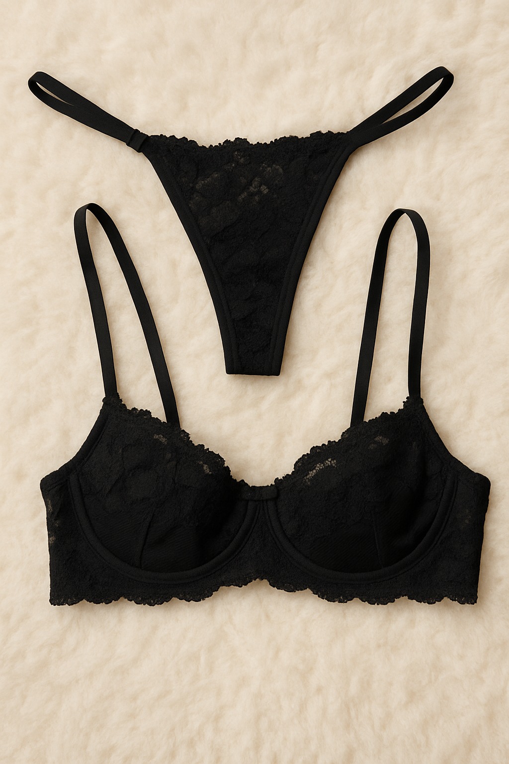 Conjunto de Lingerie sem Bojo Leonor — Conjuntos de Lingerie, Leve Tudo com Desconto — SKU CJ-LEONOR. Cor: Romance, Preto, Branco, Rubi. Tamanho: P, M, G, GG