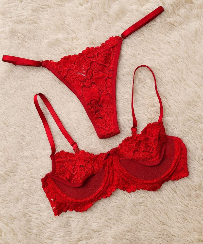 Conjunto de Lingerie sem Bojo Leonor — Conjuntos de Lingerie, Leve Tudo com Desconto — SKU CJ-LEONOR. Cor: Romance, Preto, Branco, Rubi. Tamanho: P, M, G, GG