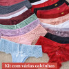 Kit com 10 Calcinhas de Lingerie Variadas – Queima de Estoque — Kits de Lingerie — SKU KIT-10-CAL. Cor: Cores sortidas pelo sistema. Tamanho: 10 P, 10 M, 10 G, 10 GG