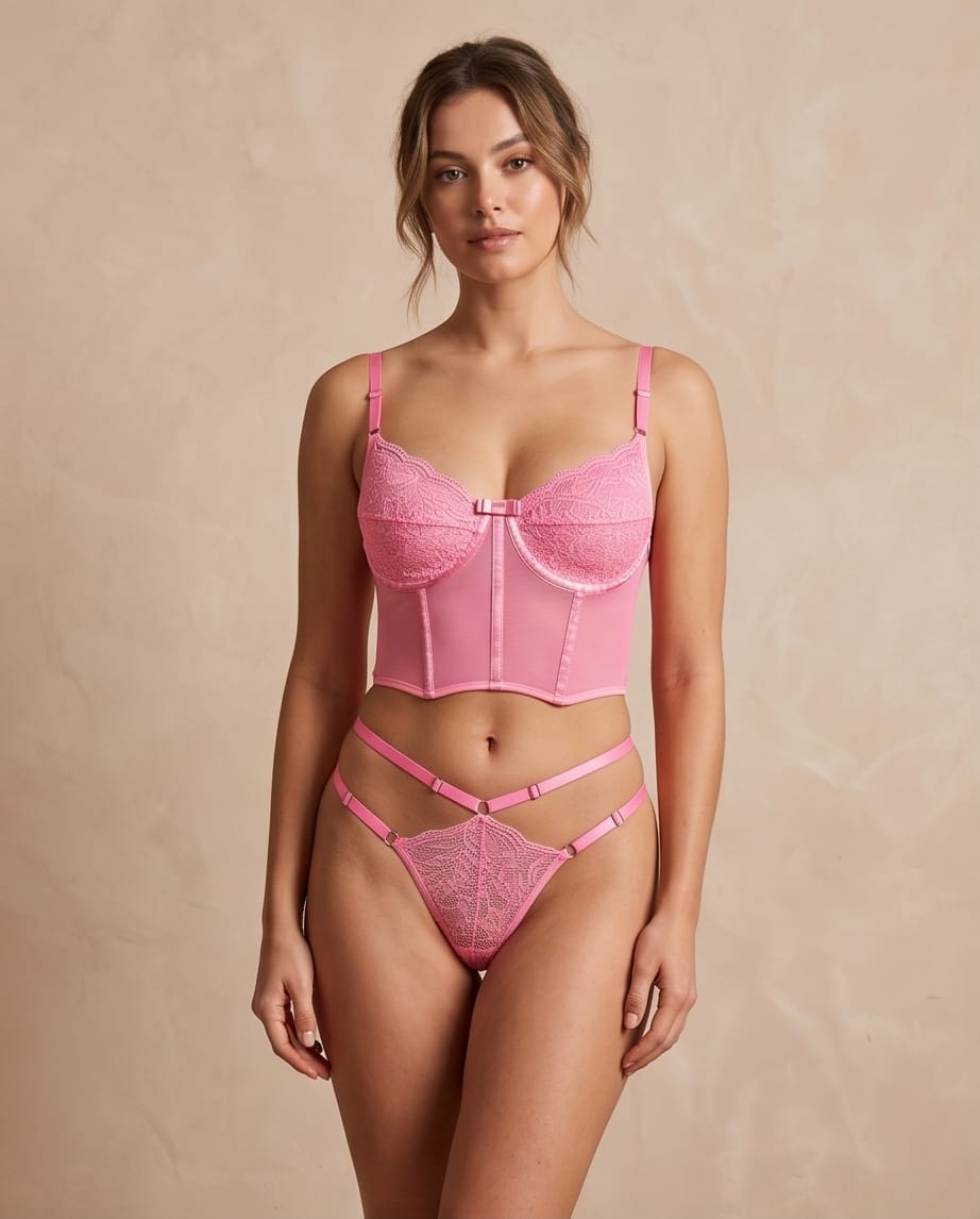 Conjunto Cropped Heloisa — Conjuntos de Lingerie — SKU 741973. Cor: Frozen, Lilás, Marinho, Pantera. Tamanho: P, M, G, GG